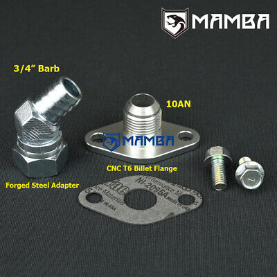 45 Deg 3/4" Barb Oil Pan Turbo Oil Return Drain Flange For TOYOTA 1JZ 2JZ Supra