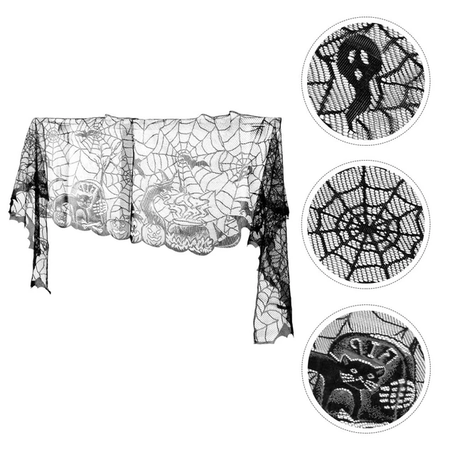 Halloween Spiderweb Runner Abrigo Halloween Bufanda Hogar Chimenea