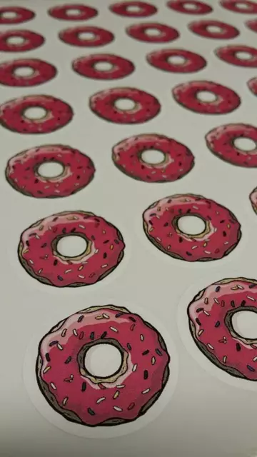 Doughnut Stickers 175 Paper Rounds 37mm 5 a4 sheets