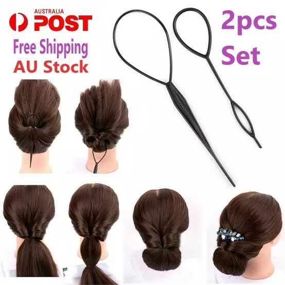 2pcs / Set Ponytail Creator Plastic Loop Styling Tools Topsy Pony Tail Clip Hair