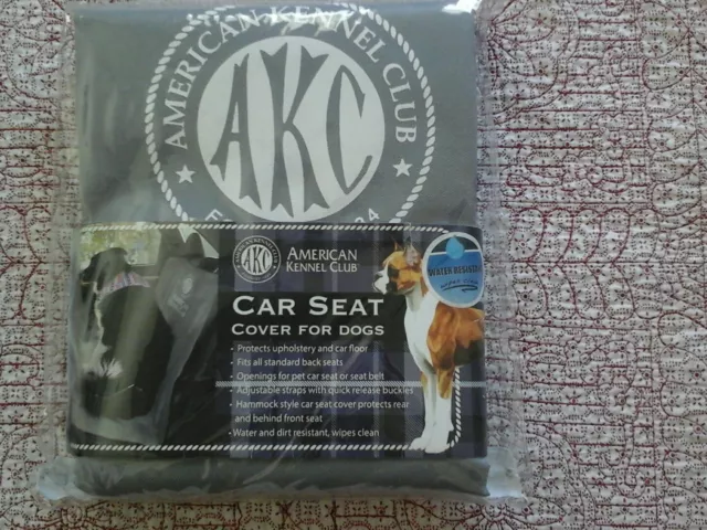 AKC American Kennel Club car seat cover for dogs, gray, 57"x59", unused, IOB