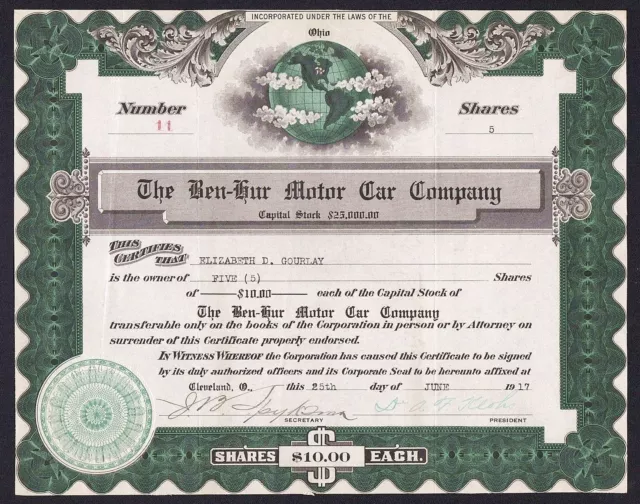 1917 Cleveland, Ohio: The Ben-Hur Motor Car Company