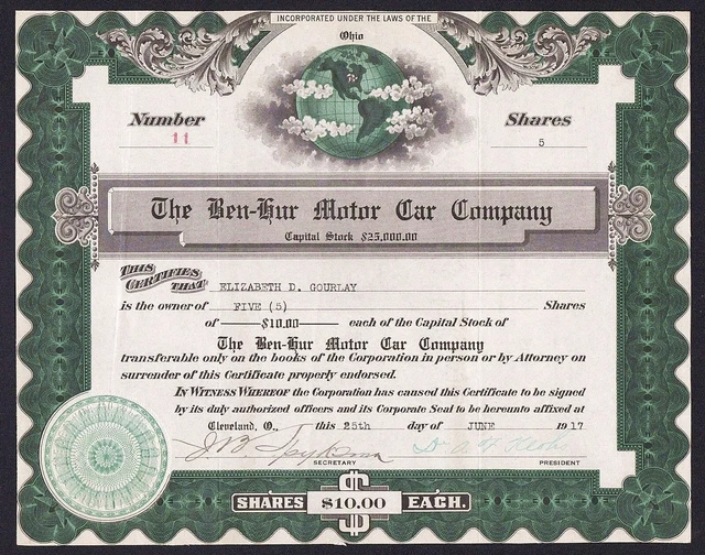 1917 Cleveland, Ohio: The Ben-Hur Motor Car Company