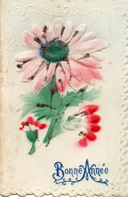 Neujahr - Bonne Année Happy New Year Carte gaufrée américaine 1909 Lutins