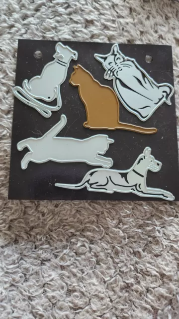 metal dies Cats And Dogs for card making Bundle Joblot X 5