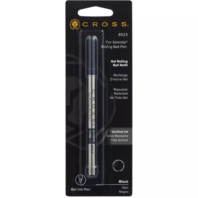 Cross Refill Selectip Medium Size Point Gel Rollerball Pen Black Ink, 0.7mm 8523