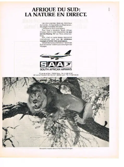 Publicite Advertising   1982   Saa   La Nature En Diret  Afrique Du Sud