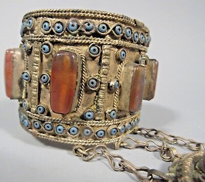 Ottoman or Mughal Empire Silver-plated Jeweled Ladies Bracelet ca. 19th c.