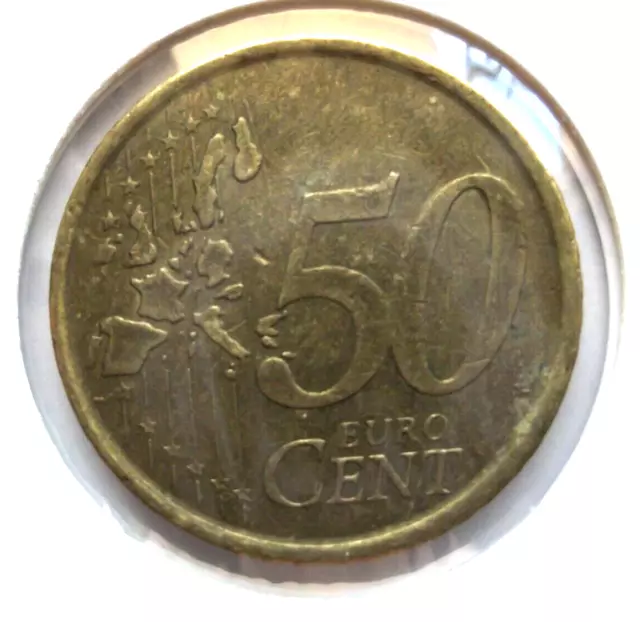 1999 SPAIN ESPANA MIGUEL CERVANTES 50 EURO CENT COIN 🇪🇸 in 2x2 holder