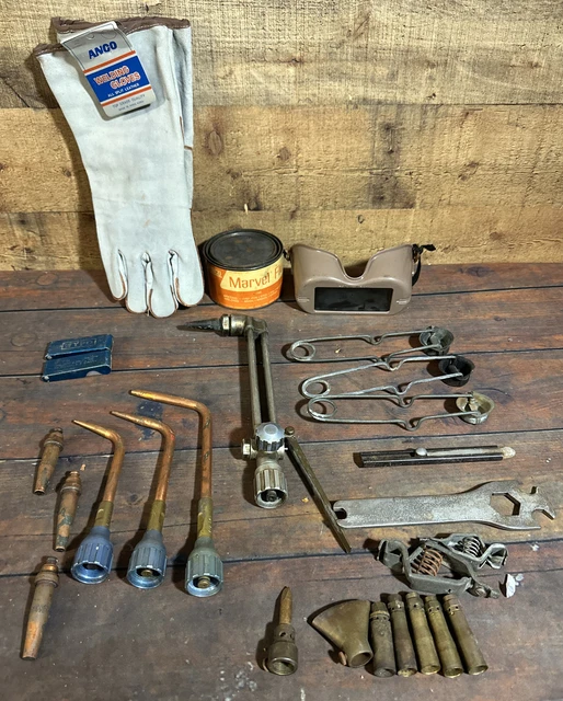VINTAGE MARQUETTE SUPERJET Welding Torch and 4 Tips OxyAcetylene