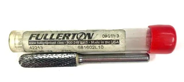 Fullerton Carbide Bur Cutter 42213 Oal 3-1/4" Loc 1-1/2" Shank 1-5/8"