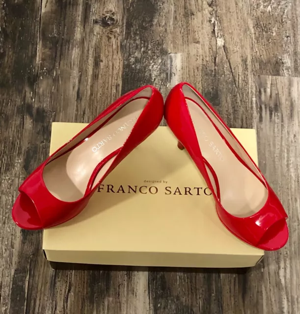 Franco Sarto Women's Patty Pump, Red, Size 6.5, Barely Worn