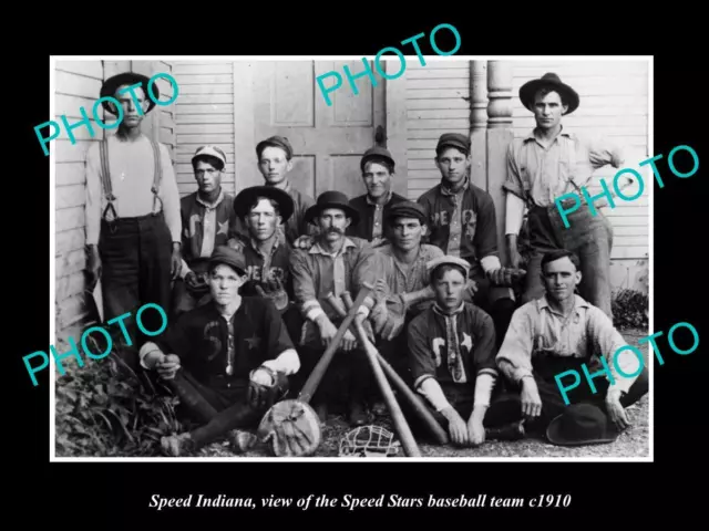 OLD LARGE HISTORIC PHOTO OF SPEED INDIANA THE SPEED STARS BASEBALL TEAM c1910