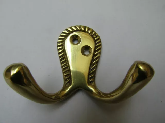 SOLID BRASS traditional hat & coat hooks old style hanging hooks peg hanger