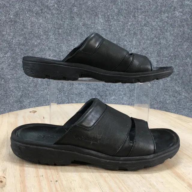 Columbia Sandals Womens 9 Vashon Casual Slip On Slide Black Leather Open Toe