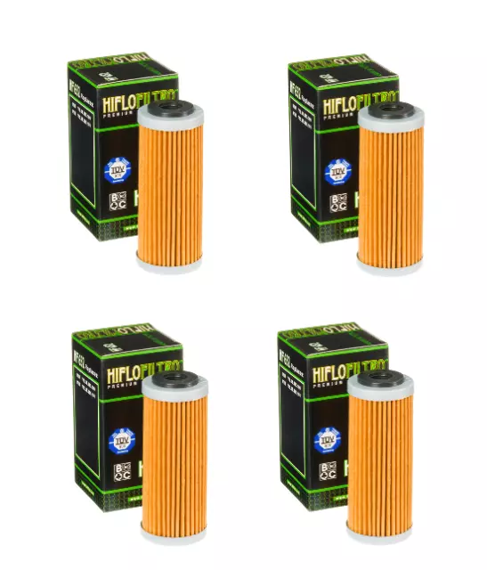 HIFLO HF652 OIL FILTERS   PACK OF 4 Fits Husqvarna FC FE 250 350 450 2014 - 2022