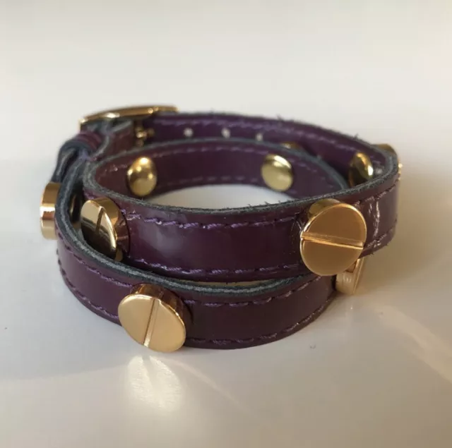 CC Skye Leather Wrap Round Bracelet