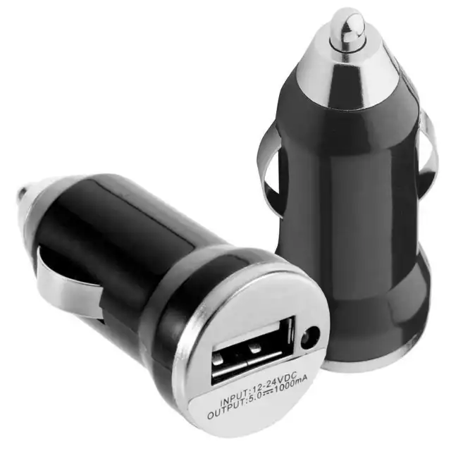 Adaptador Cargador Mechero de Coche USB Negro para Telefonos Moviles #2 Ociodual