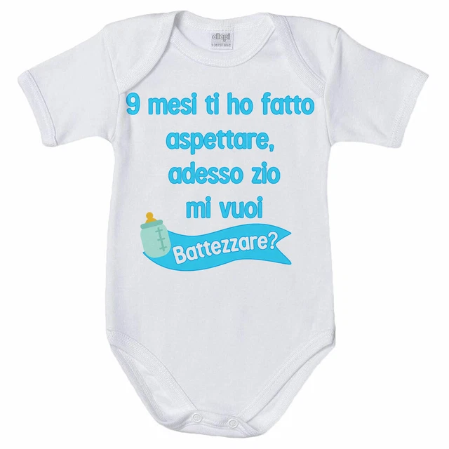 Body Neonato Personalizzabile - Con Scritta 'Attenzione Ho Degli Zii Folli' - Bianco, Taglie 0-36 Mesi - 3