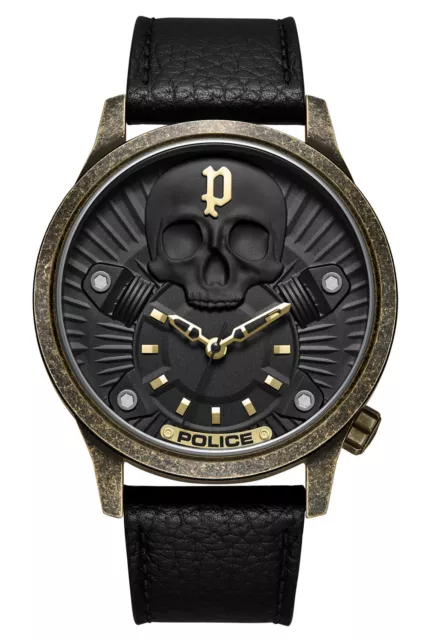 Police Reloj de Pulsera para Hombre Jet Negro / Color Oro PEWJA2227702