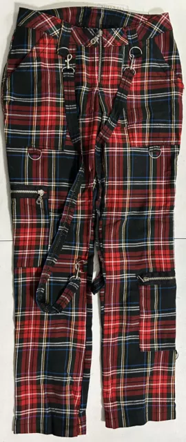 90'S HOT TOPIC Serious Brand Clothing Vintage Pants Womens Plaid