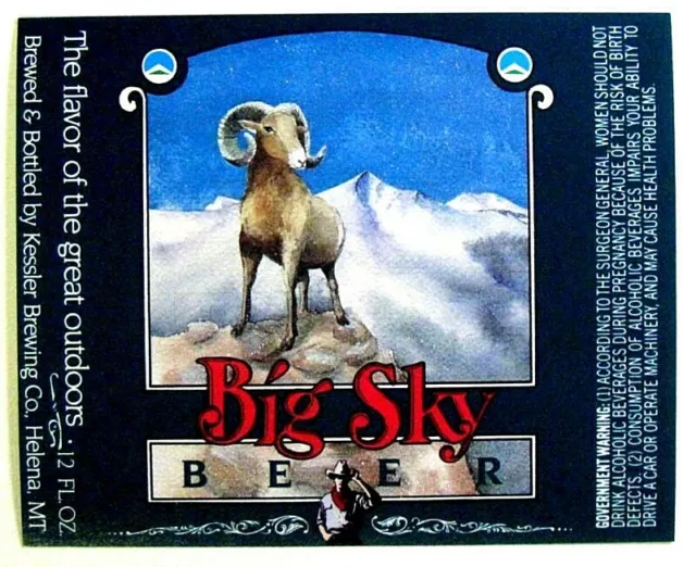 Kessler Brewing BIG SKY BEER beer label MT 12oz