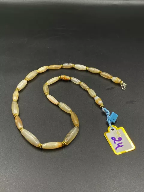 OLD Beads Antique Trade Jewelry Agate Necklace Ancient Antiquities Burmese 12