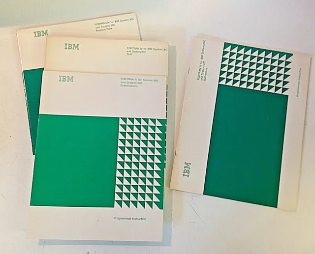 Vintage 1977 Lot of 4 FORTRAN IV For IBM System/360 370 Text Exam Problem Books