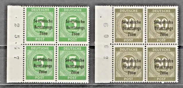 207+208 Allied Occupation SBZ 207+208 **4 Series Bl. with sheet count