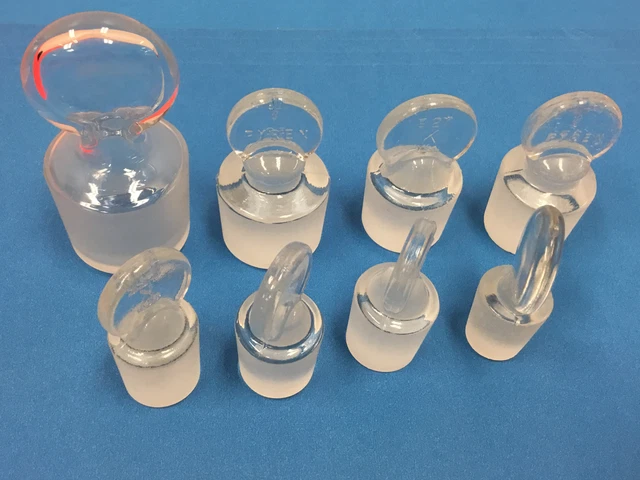 LOT OF (8) Pyrex/Kimax Lab Glass Stoppers - Different Sizes