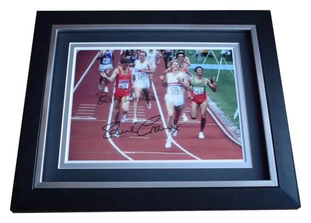 Steve Cram SIGNED 10x8 FRAMED Photo Autograph Display Olympic 1500 metres COA
