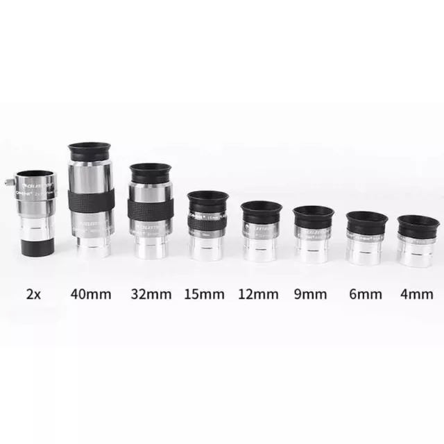 1.25" Celesstron Series Omni Plossl Eyepiece 4/6/9/12/15/32/40mm 2x Barlow Lens