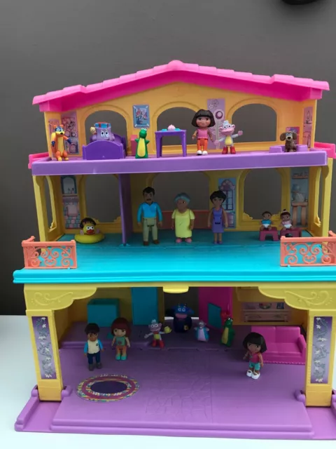 DORA THE EXPLORER Talking Doll House Viacom Lot Set Playground Figures ...