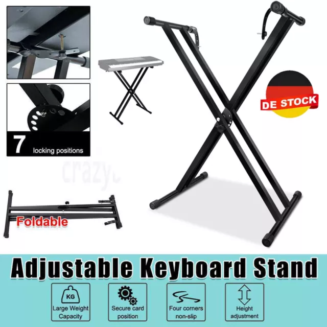 Keyboardständer Keyboardhalter Piano Keyboard Ständer Doppelstrebig Stativ Stand