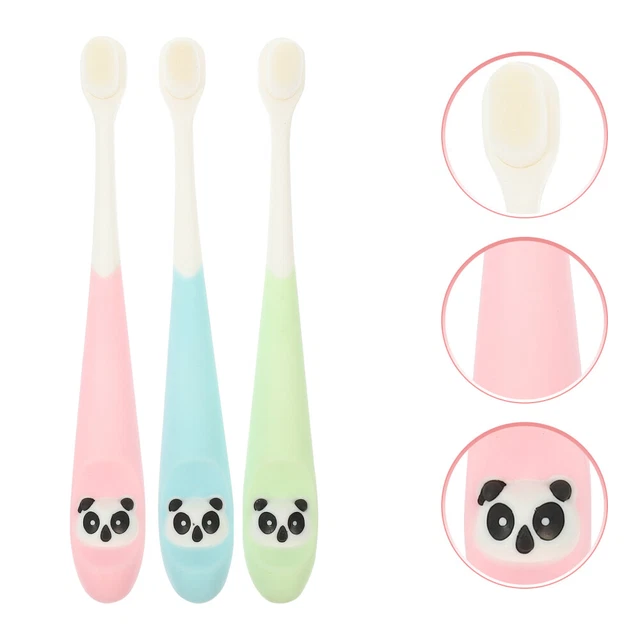 3 piezas cepillos de dientes para niños cepillos de cerdas suaves cepillos de dientes para niños pequeños dibujos animados