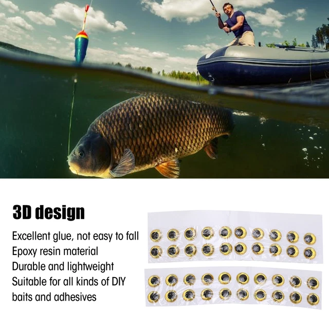 100pcs 3D Fishing Eyes Oval Lifelike Artificial Fake Fishing Lure Eye Stic
