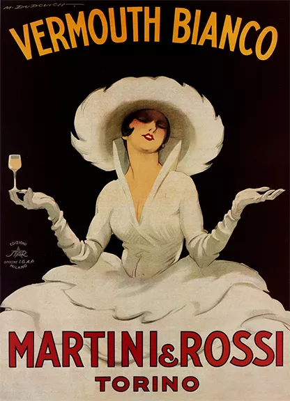 Vermouth Bianco Martini & Rossi Vintage Advertising Poster