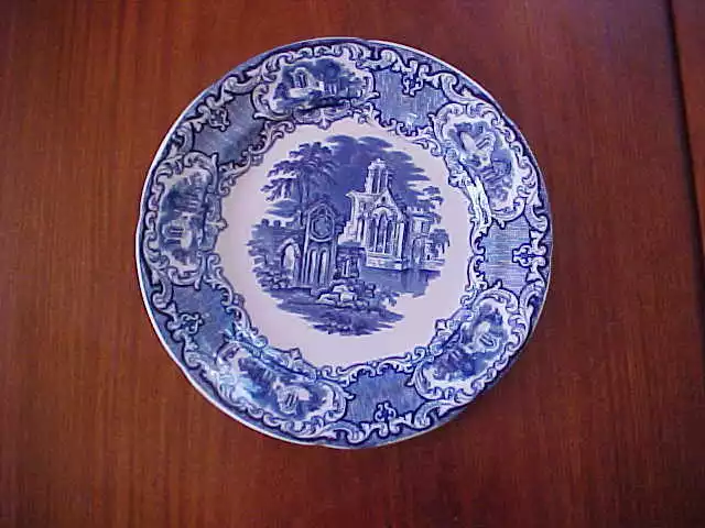George Jones Antique Abbey Blue And White Transfer Plate