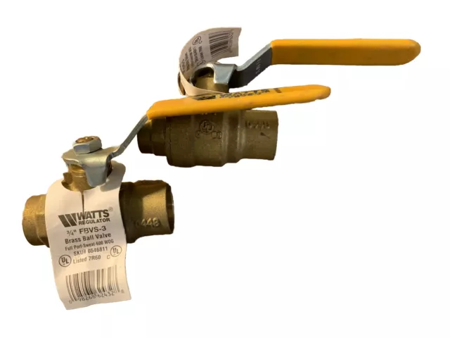 3/4 inch SWEAT BRASS FULL PORT SHUT OFF BALL VALVE 2-pack