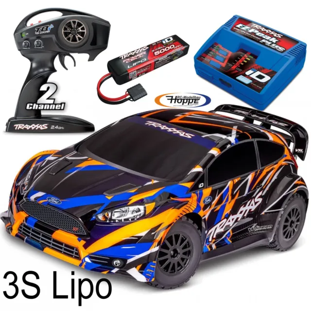 Traxxas Ford Fiesta St Orange Rally Vxl 3S Rtr Brushless + 3S 5000 Lipo 4A