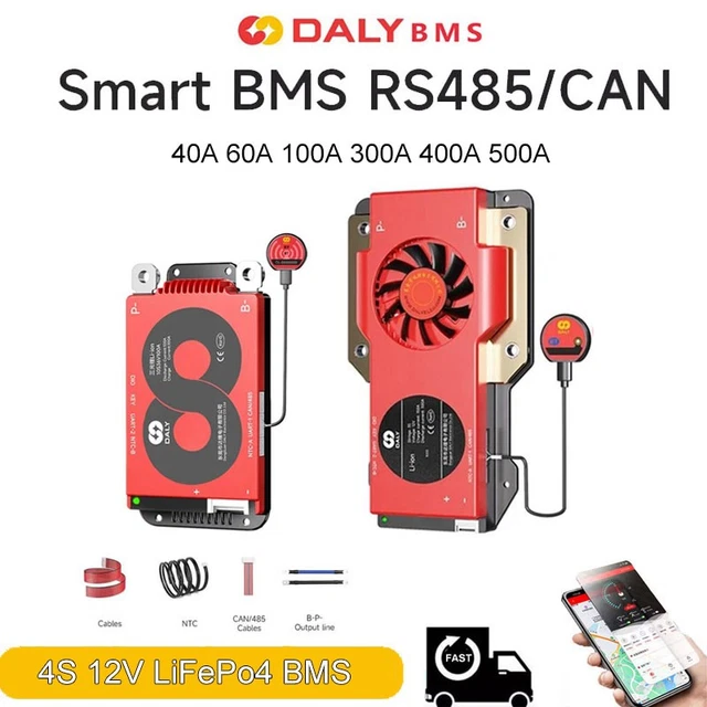 DALY SMART BMS 4S 12V 40A-500A LiFePo4 Battery BMS W/Balance+Bluetooth ...