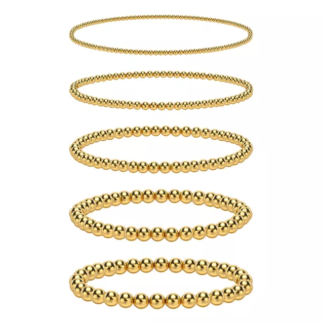 Bracelets de perles en or pour femmes, Bracelet empilable extensible en...
