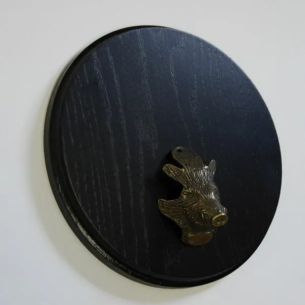 Placa de Jabalí Tablero Keiler Gewaffbrett Oscuro AF17cm Con Cabeza Decoración 2