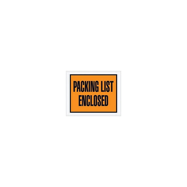 Staples Envelope 4 1/2" x 5 1/2" - Orange Full Face "Packing List Enclosed"