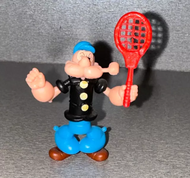 Steckfigur aus der Serie Popeye   Popeye mit Tennisschläger rot