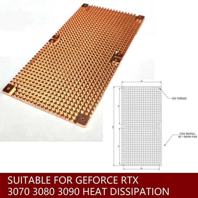 Pure Copper Cooler Heat Sink Back Memory RAM Sink Cooling For MOS GPU