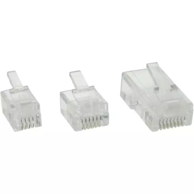 InLine® Modularstecker, 8P8C RJ45 zum Crimpen auf Rundkabel (ISDN), 100er Pack