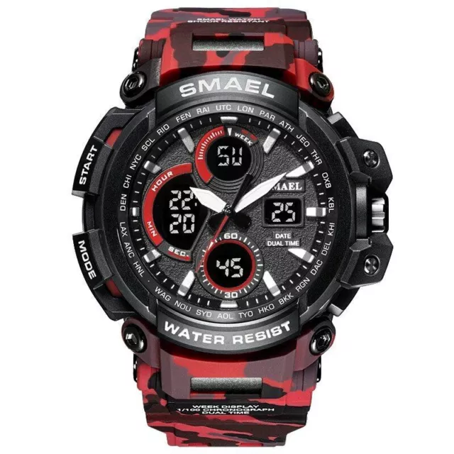 SMAEL Mens Waterproof Sports Military S Shock Watch Quartz Digital Wristwatches