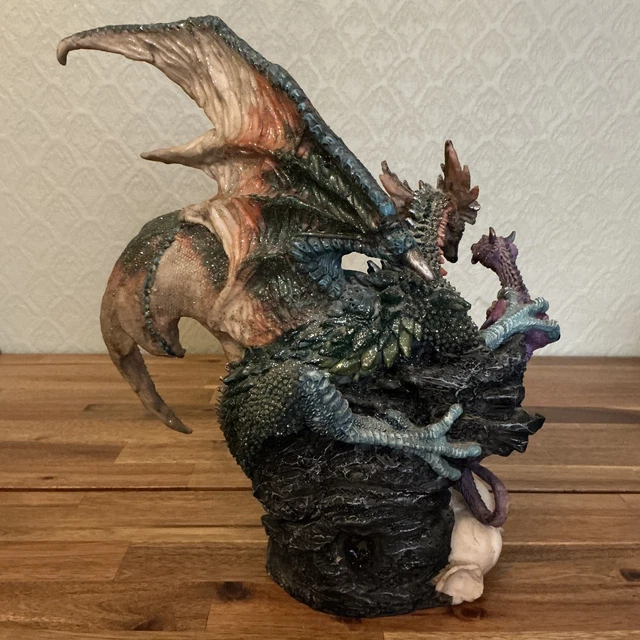 CRYSTAL DRAGON FIGURINE Fantasy Statue Mythical Creature Home Decor ...