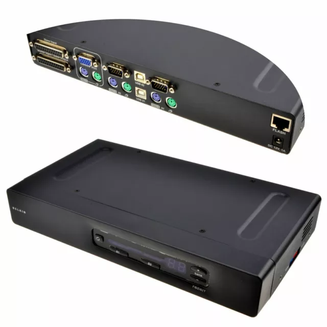 Belkin OmniView 2 Port KVM Switch Control 2 PCs with 1 Mouse/Keyboard